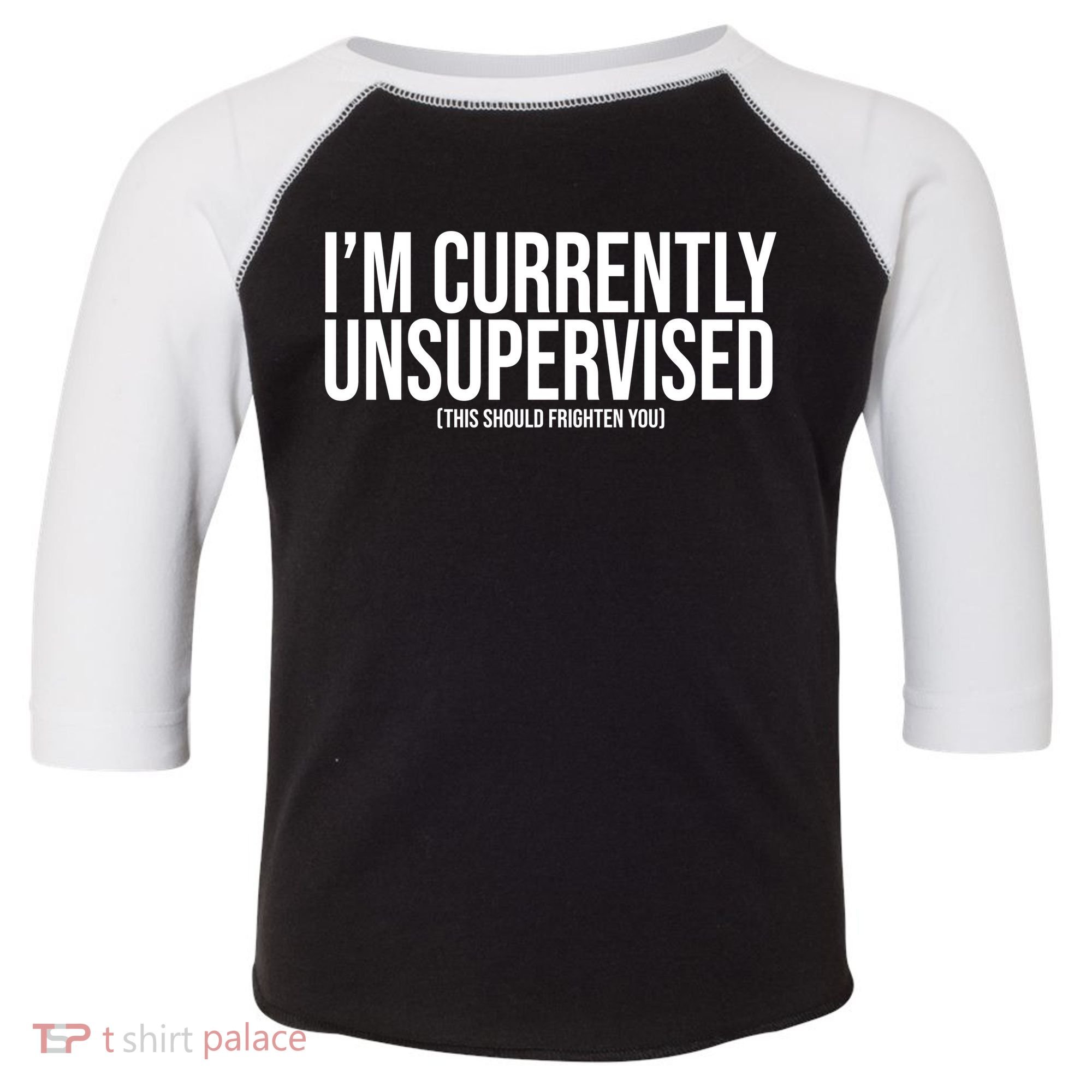 Im Currently Unsupervised This Should Frighten You Funny Toddler Fine Jersey T-Shirt