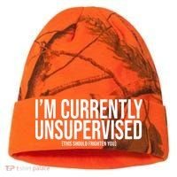Im Currently Unsupervised This Should Frighten You Funny Kati Licensed 12" Camo Cuffed Beanie thumb 0