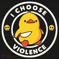 I Choose Violence Funny Duck USA-Made Doggie Bandana thumb 2
