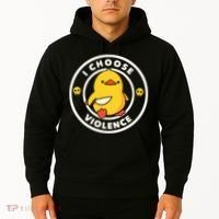 I Choose Violence Funny Duck Hoodie thumb 2