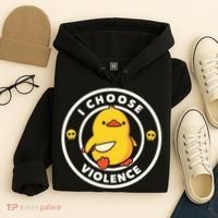 I Choose Violence Funny Duck Hoodie thumb 4