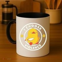 I Choose Violence Funny Duck Coffee Mug thumb 4