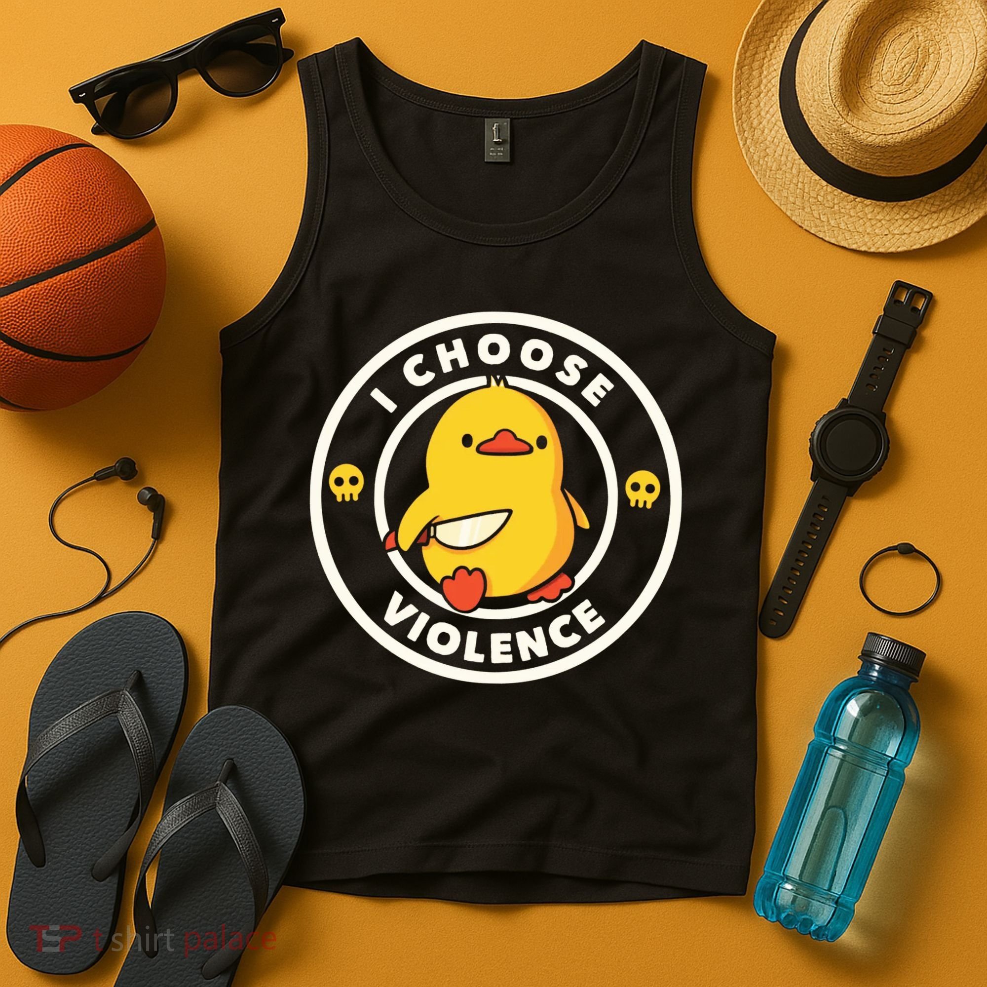 I Choose Violence Funny Duck Tank Top