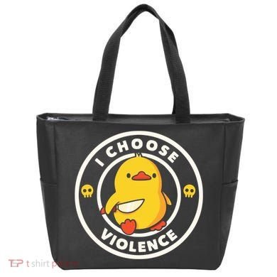 I Choose Violence Funny Duck Tote Bag