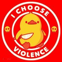 I Choose Violence Funny Duck Santa Hat thumb 1