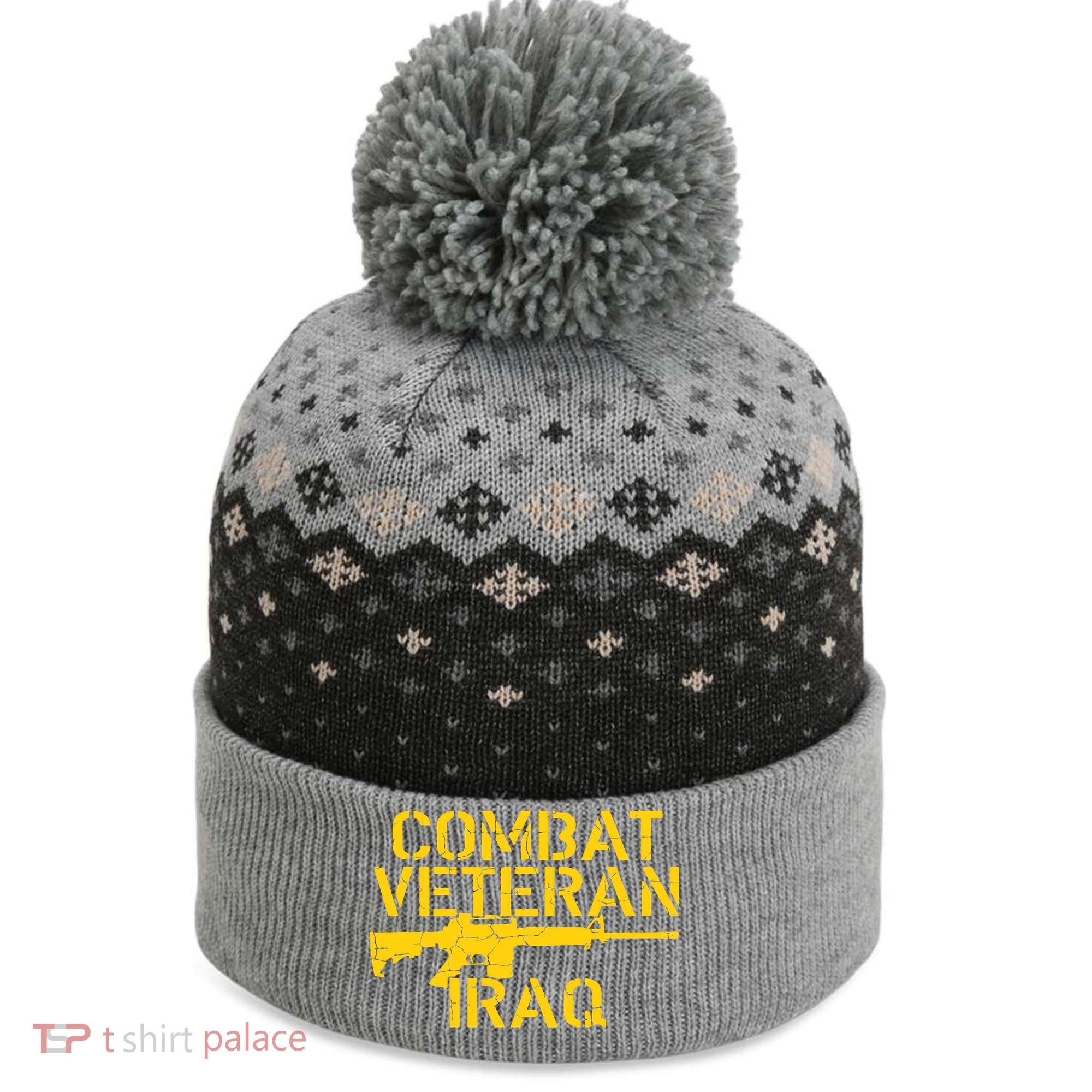 Iraq Combat Veteran Proud The Baniff Cuffed Pom Beanie