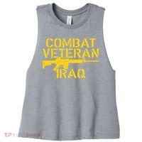 Iraq Combat Veteran Proud Women's Racerback Cropped Tank thumb 0