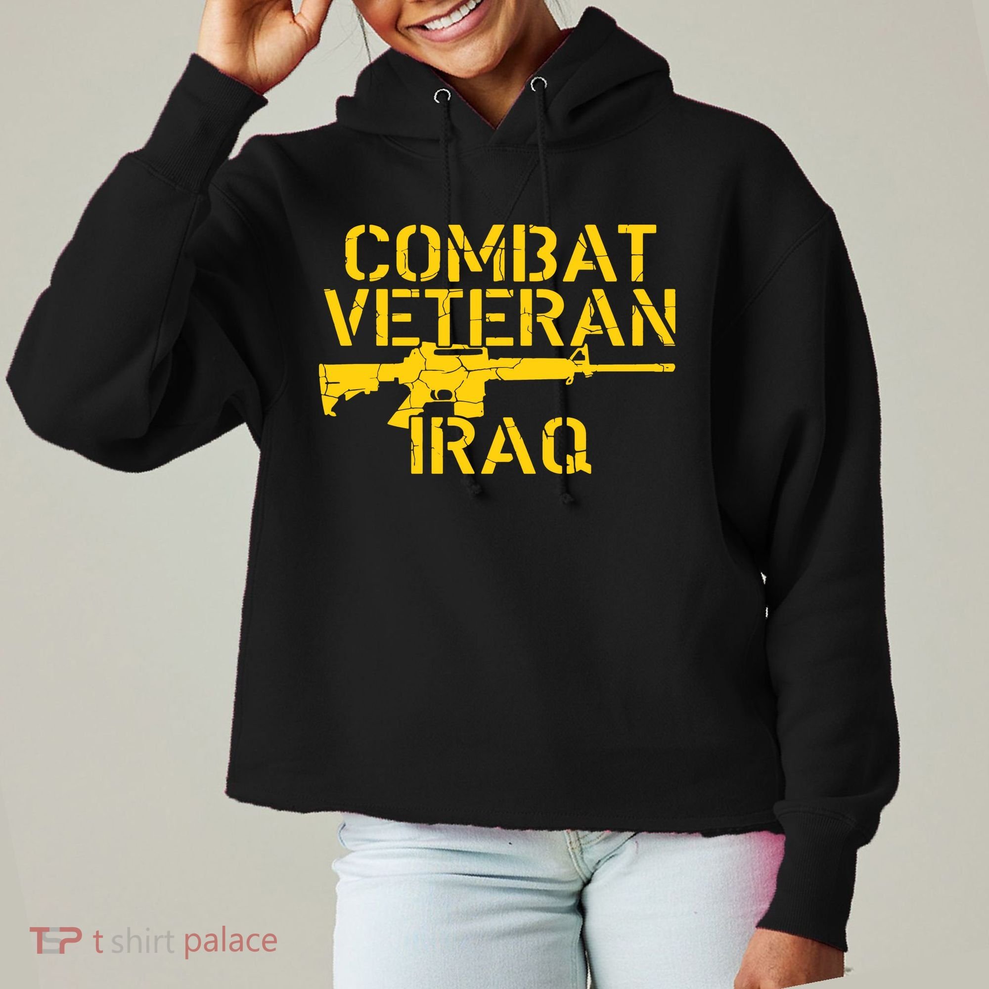 Iraq Combat Veteran Proud Ladies Heavyweight Boxy Pullover Hoodie