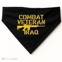 Iraq Combat Veteran Proud USA-Made Doggie Bandana thumb 0