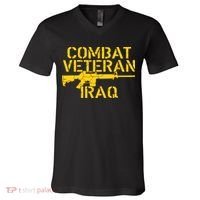 Iraq Combat Veteran Proud V-Neck T-Shirt thumb 0