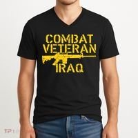 Iraq Combat Veteran Proud V-Neck T-Shirt thumb 2