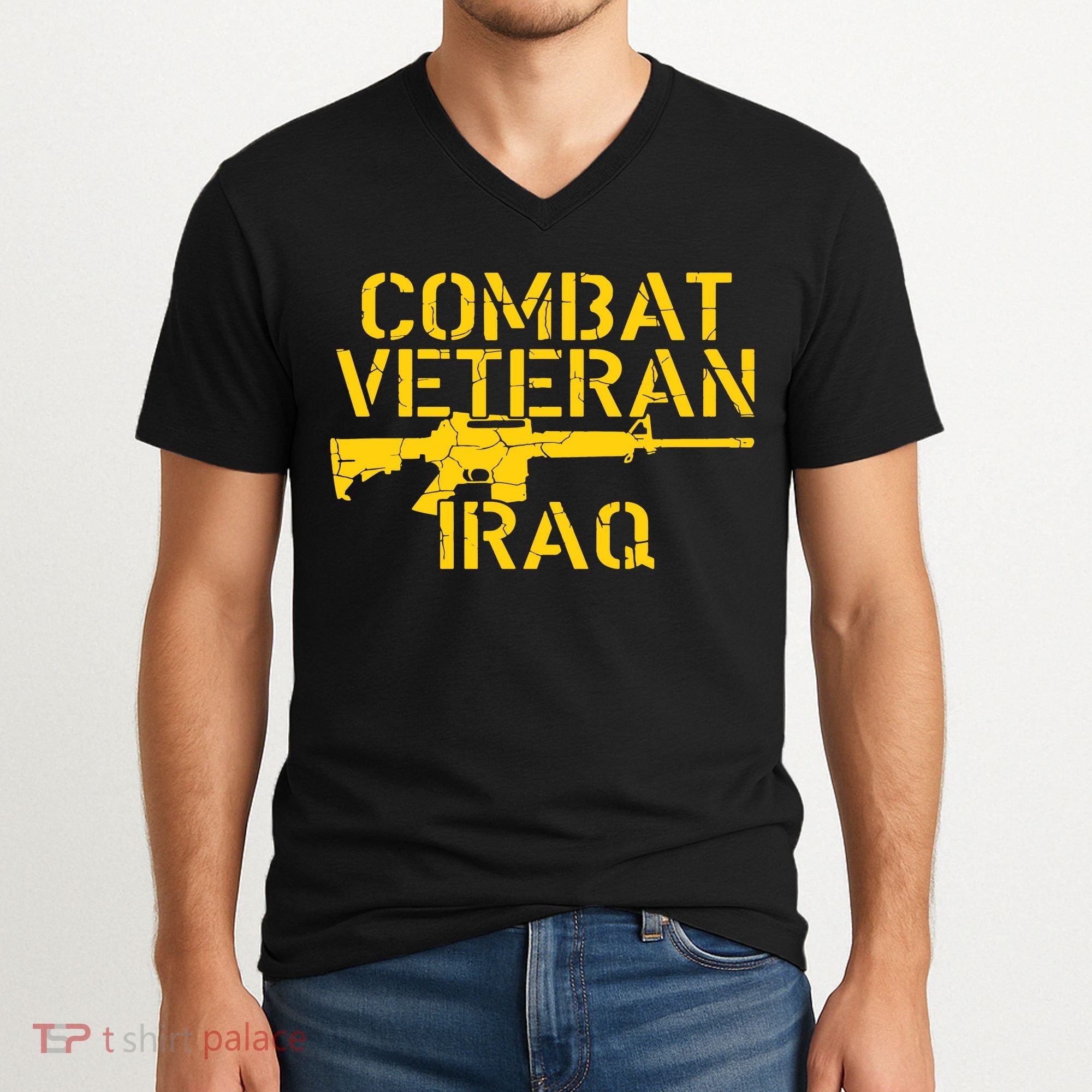 Iraq Combat Veteran Proud V-Neck T-Shirt