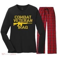 Iraq Combat Veteran Proud Women's Long Sleeve Flannel Pajama Set  thumb 0