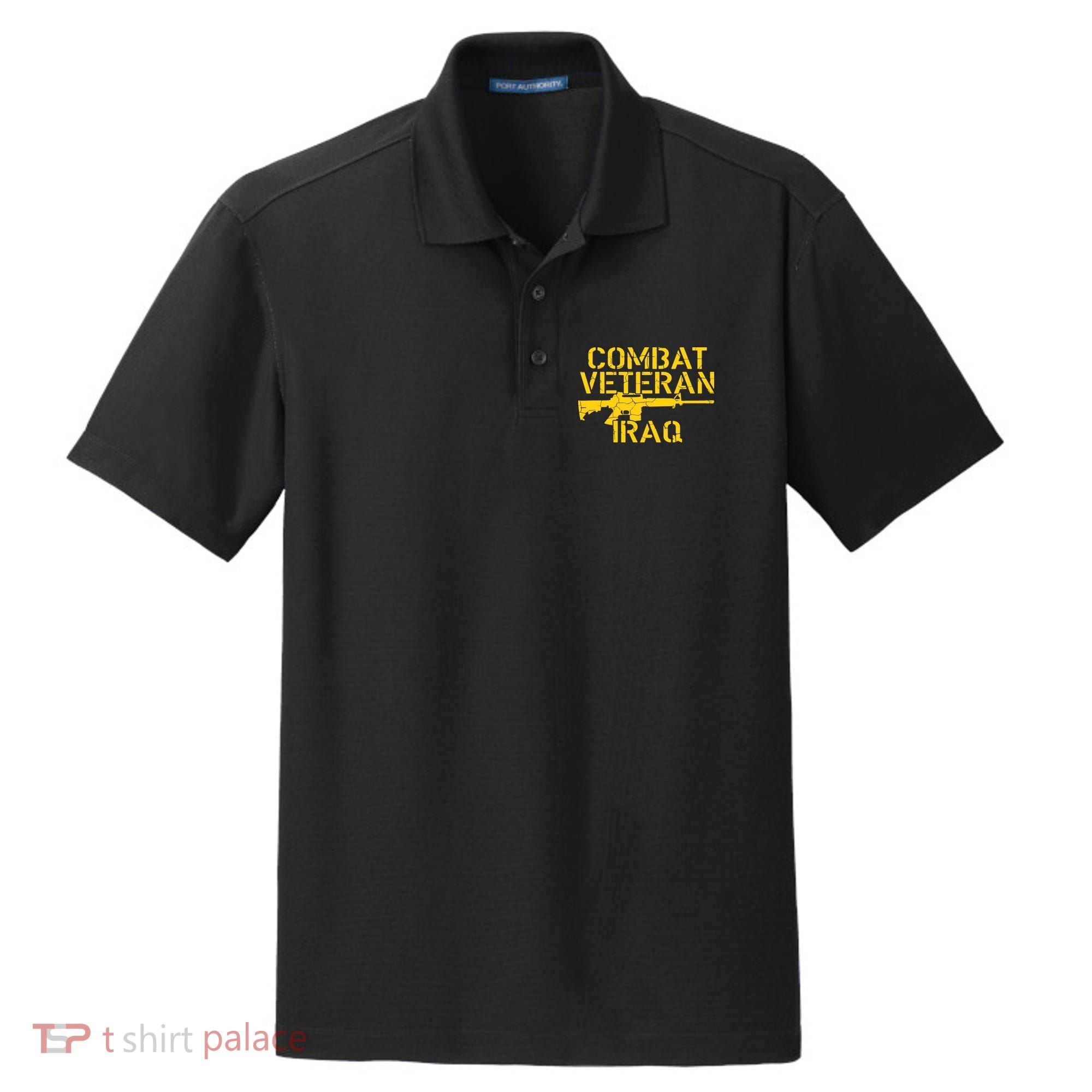 Iraq Combat Veteran Proud Dry Zone Grid Polo