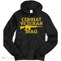 Iraq Combat Veteran Proud Tie Dye Hoodie thumb 0