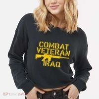 Iraq Combat Veteran Proud Cropped Pullover Crew thumb 2