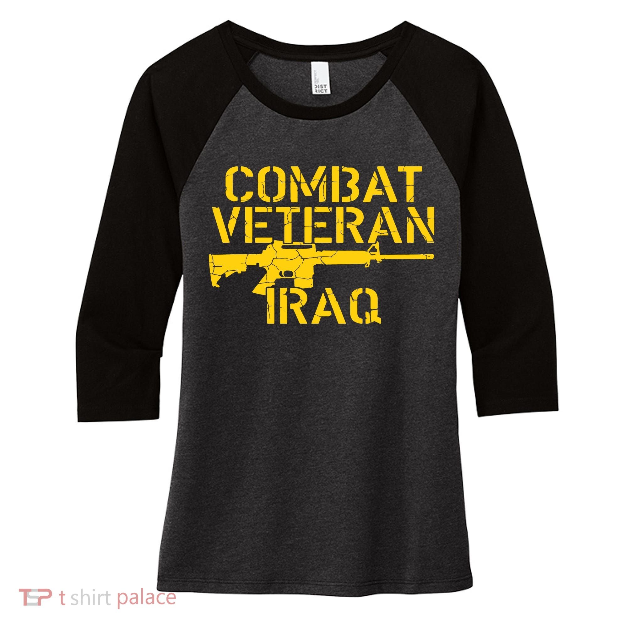 Iraq Combat Veteran Proud Women's Tri-Blend 3/4-Sleeve Raglan Shirt