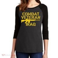 Iraq Combat Veteran Proud Women's Tri-Blend 3/4-Sleeve Raglan Shirt thumb 2