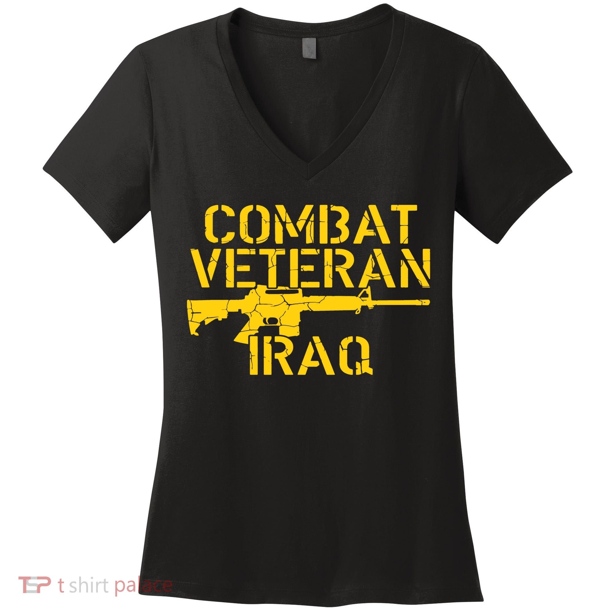 Iraq Combat Veteran Proud Women's V-Neck T-Shirt
