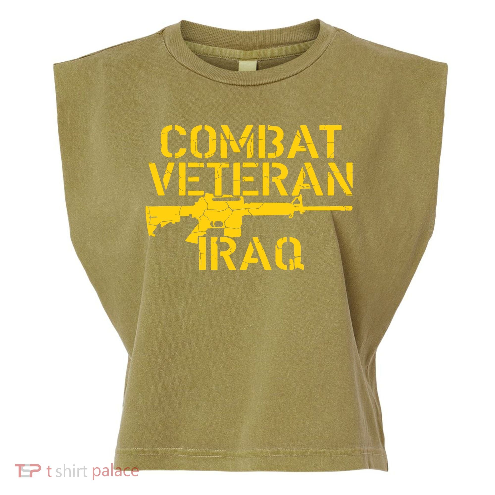 Iraq Combat Veteran Proud Garment-Dyed Women's Muscle Tee