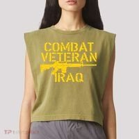 Iraq Combat Veteran Proud Garment-Dyed Women's Muscle Tee thumb 2