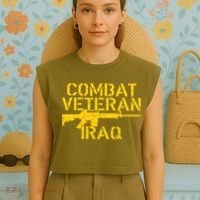 Iraq Combat Veteran Proud Garment-Dyed Women's Muscle Tee thumb 4