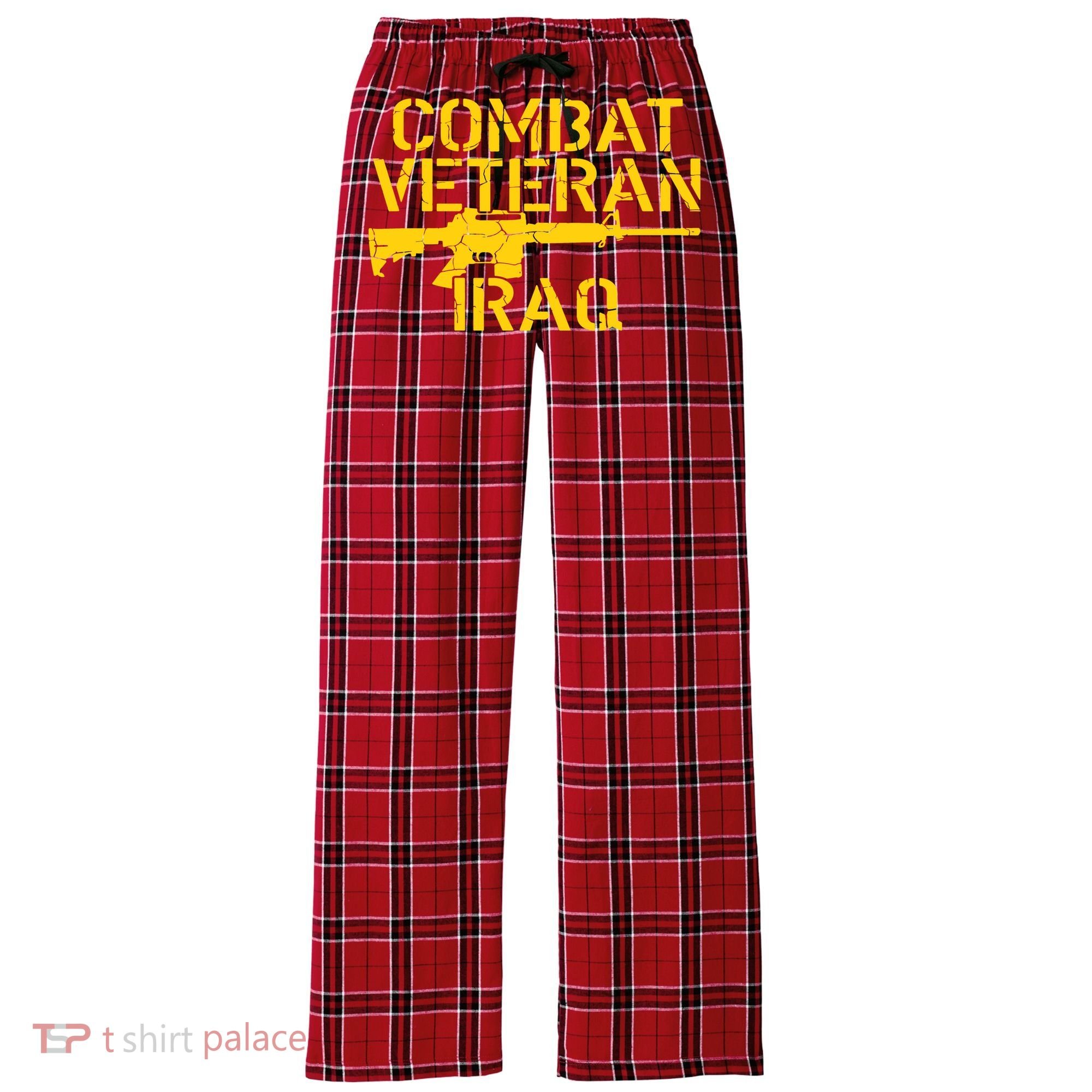 Iraq Combat Veteran Proud Women's Flannel Plaid Pajama Pants