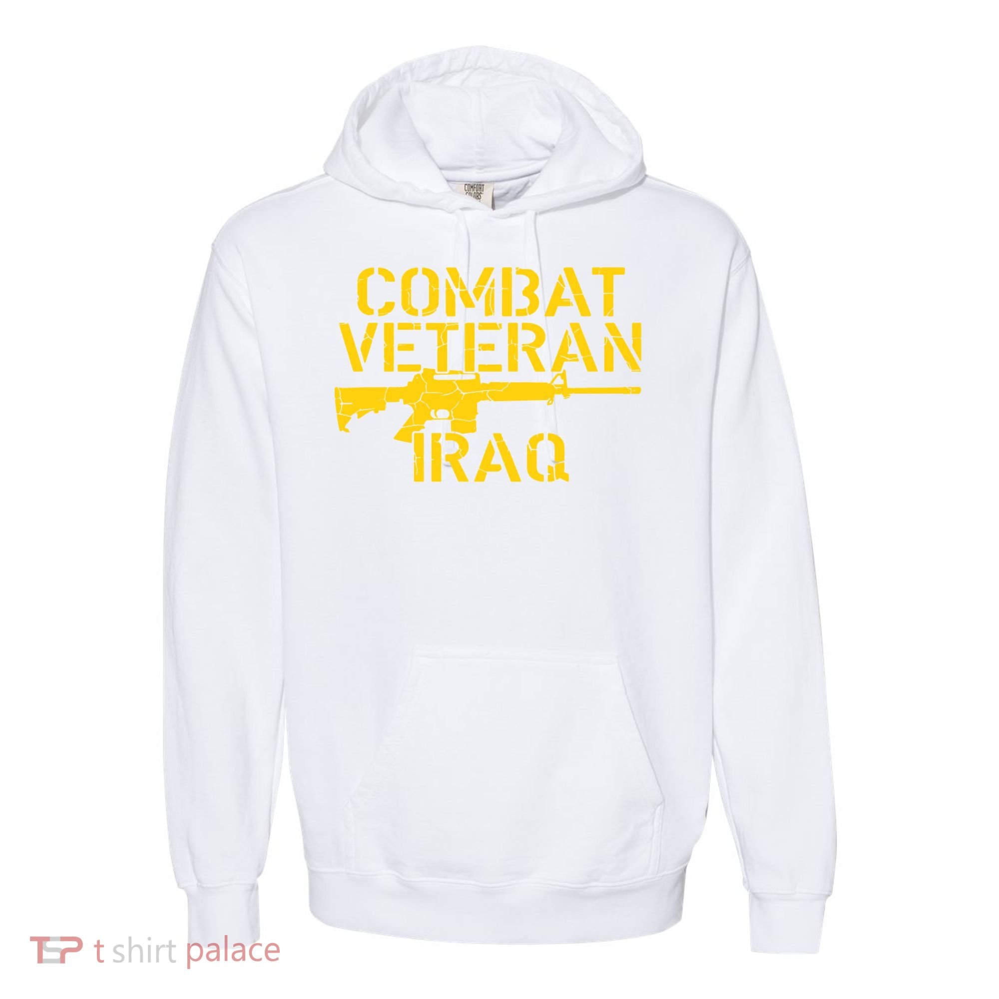 Iraq Combat Veteran Proud Comfort Colors Garment-Dyed Hooded Sweatshirt