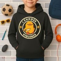 I Choose Violence Duck Kids Hoodie thumb 2