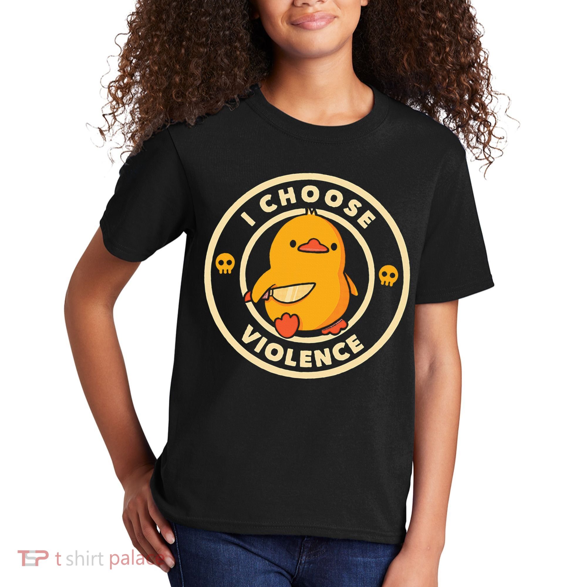 I Choose Violence Duck Kids T-Shirt