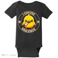 I Choose Violence Duck Baby Bodysuit thumb 0