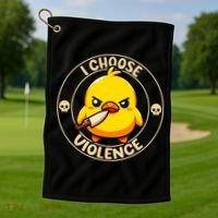 I Choose Violence Duck Golf Towel thumb 1
