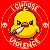 I Choose Violence Duck Santa Hat thumb 1