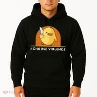 I Choose Violence Funny Duck With Knife Hoodie thumb 2
