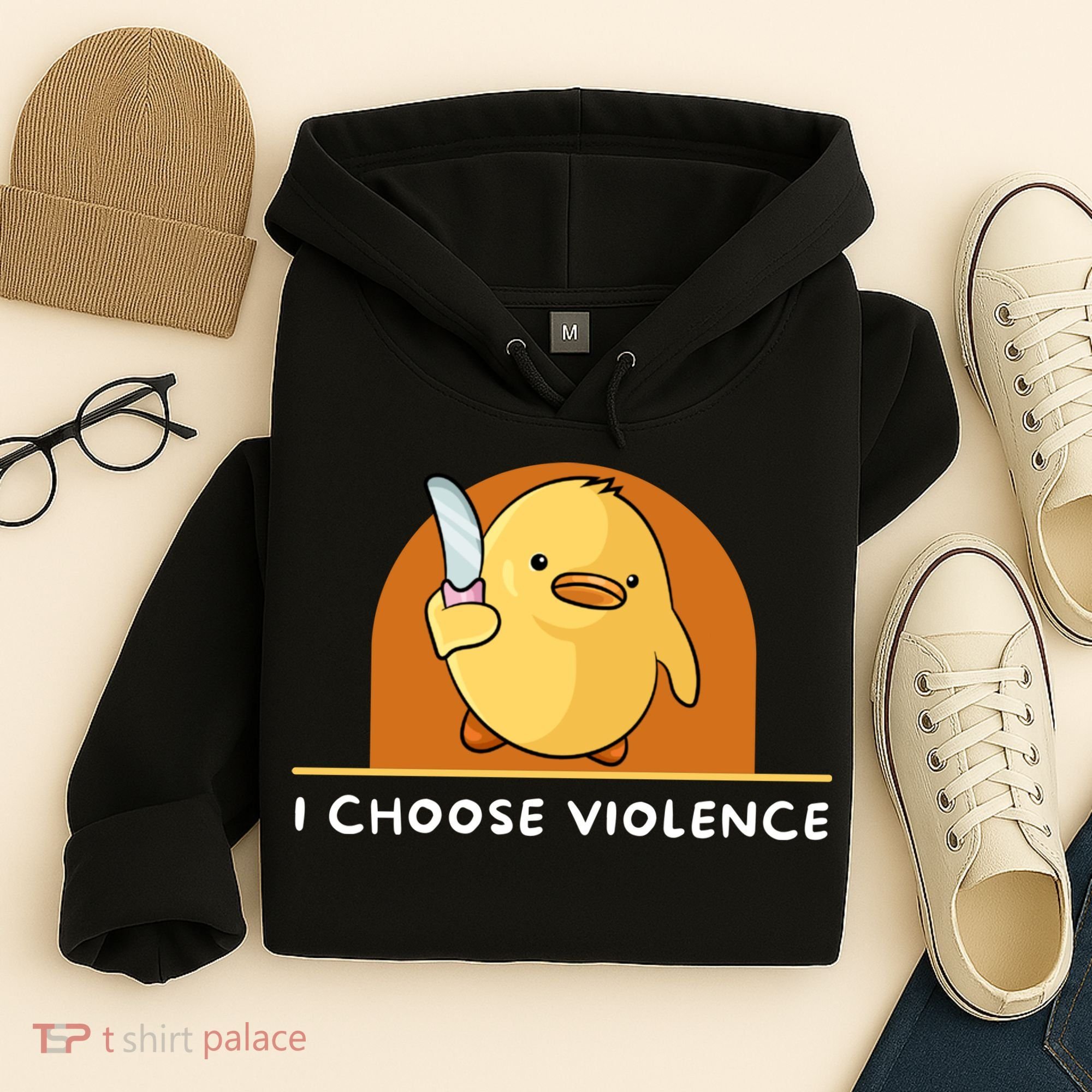 I Choose Violence Funny Duck With Knife Hoodie