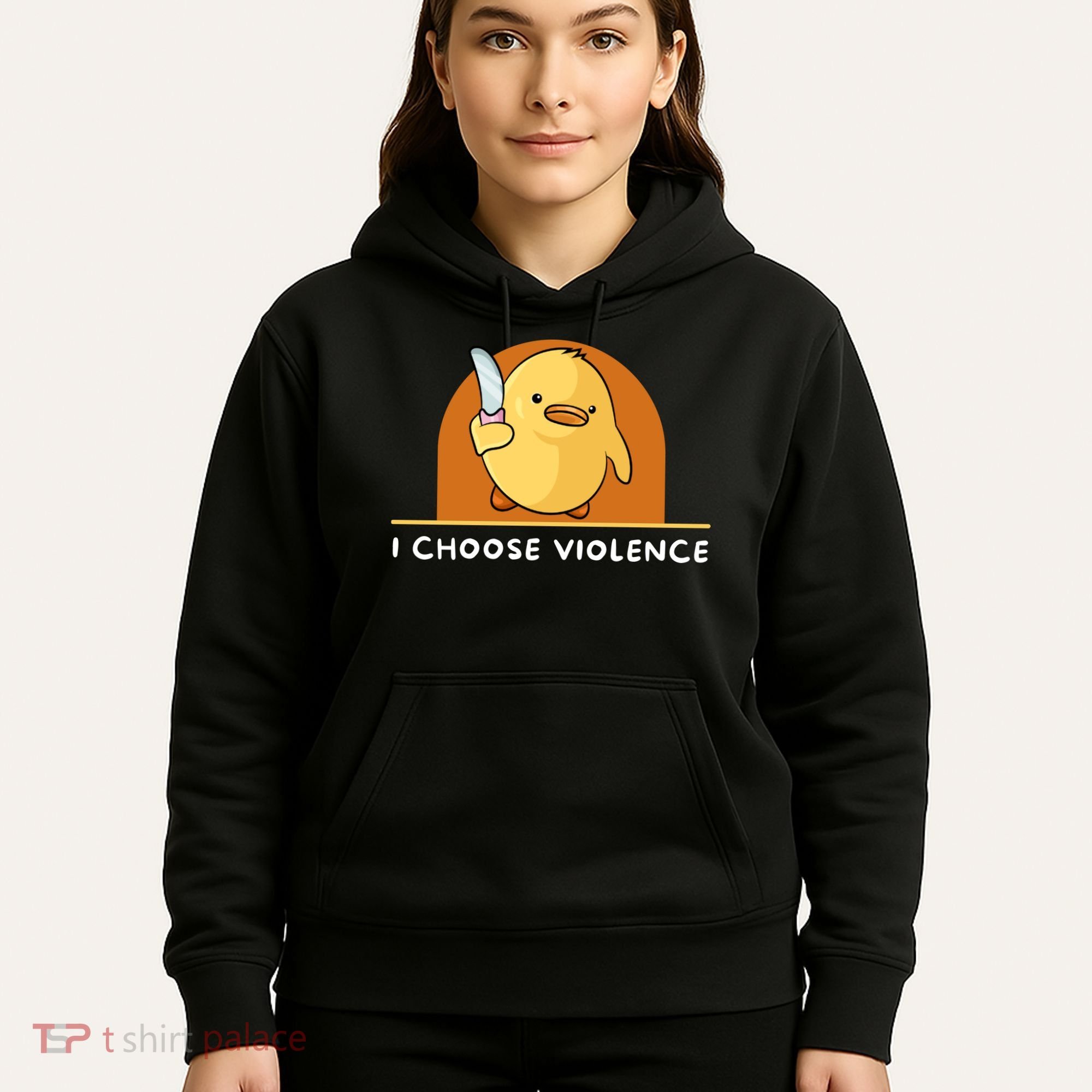 I Choose Violence Funny Duck With Knife Hoodie