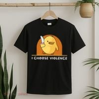 I Choose Violence Funny Duck With Knife T-Shirt thumb 2