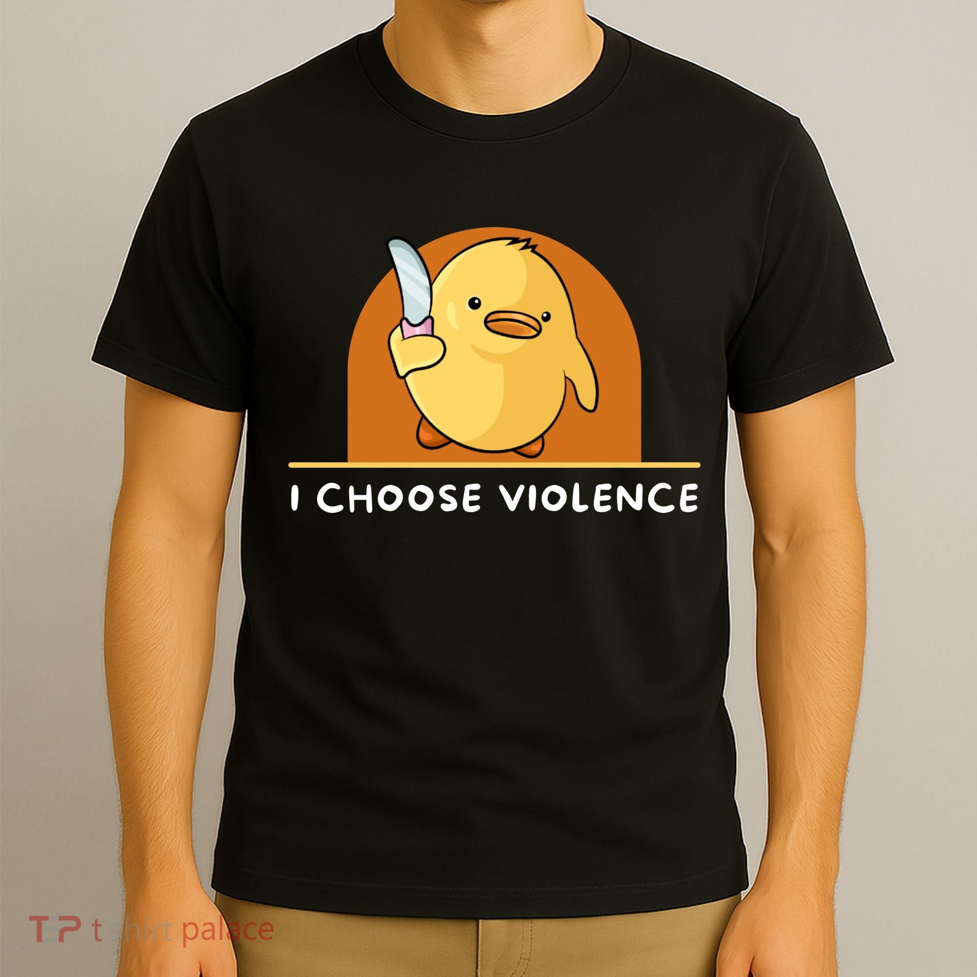 I Choose Violence Funny Duck With Knife T-Shirt