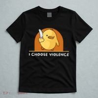 I Choose Violence Funny Duck With Knife T-Shirt thumb 5