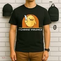 I Choose Violence Funny Duck With Knife T-Shirt thumb 6