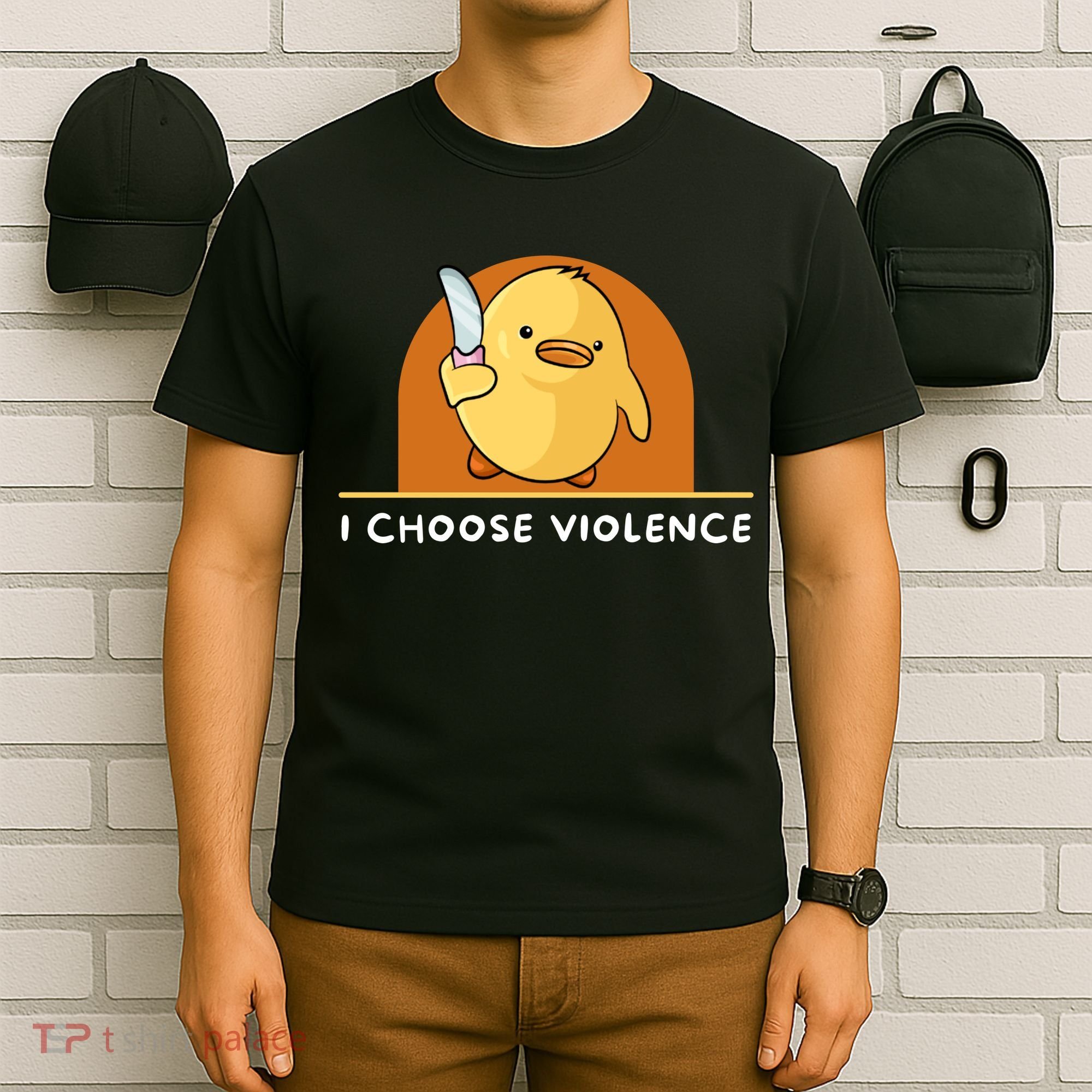 I Choose Violence Funny Duck With Knife T-Shirt