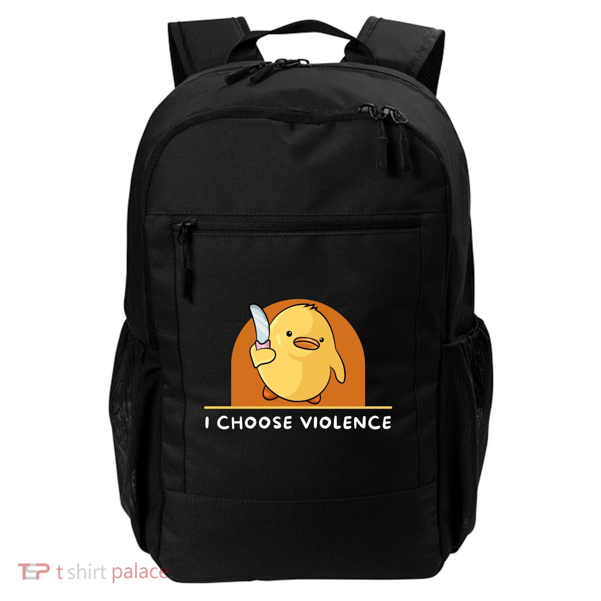 I Choose Violence Funny Duck With Knife Backpack