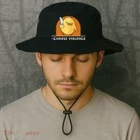 I Choose Violence Funny Duck With Knife Bucket Hat thumb 2