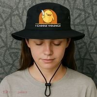 I Choose Violence Funny Duck With Knife Bucket Hat thumb 3