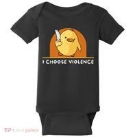 I Choose Violence Funny Duck With Knife Baby Bodysuit thumb 0
