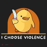 I Choose Violence Funny Duck With Knife Hat thumb 2