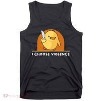 I Choose Violence Funny Duck With Knife Tank Top thumb 0