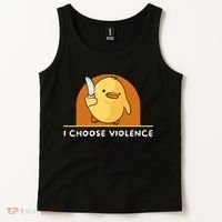 I Choose Violence Funny Duck With Knife Tank Top thumb 2