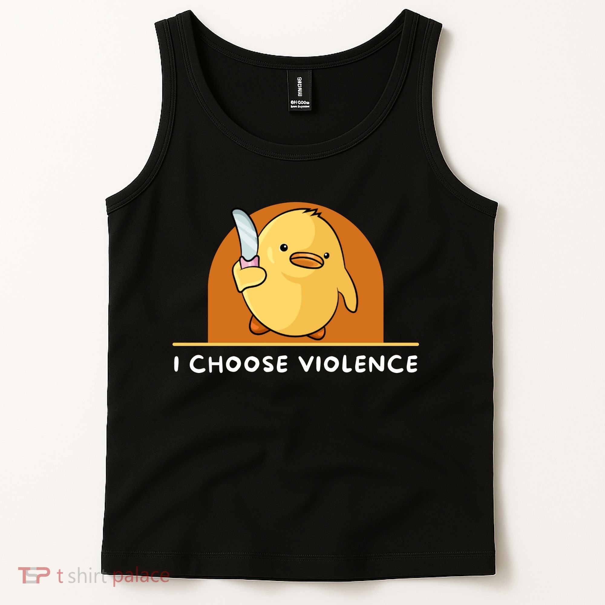 I Choose Violence Funny Duck With Knife Tank Top