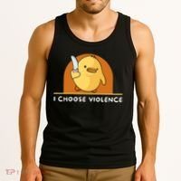 I Choose Violence Funny Duck With Knife Tank Top thumb 3
